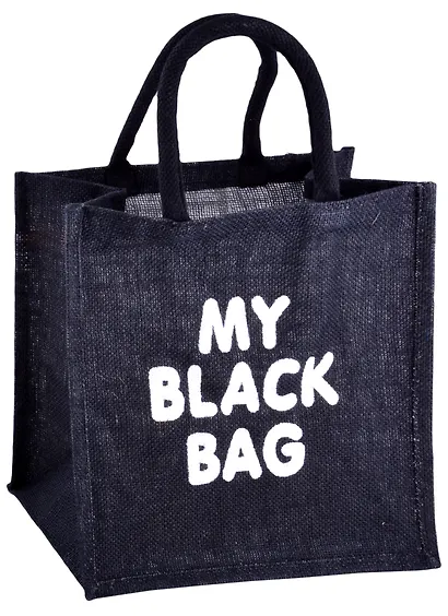 Сумка джутовая S My black bag (30х30х18) - фото 1