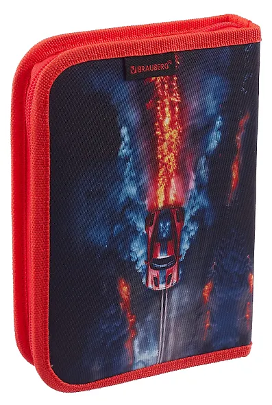 Пенал 1 отделение "Foggy car" с наполнением, 21*14см, 24 предмета - фото 2