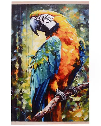 Алмазное панно на подвесе. Экзотический попугай. 30х50 см. - фото 1