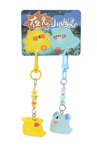 Брелоки парные Зверюшки привидения (ПВХ) (3х2,5) (12-Manmiao-202508-KC1) - фото 2