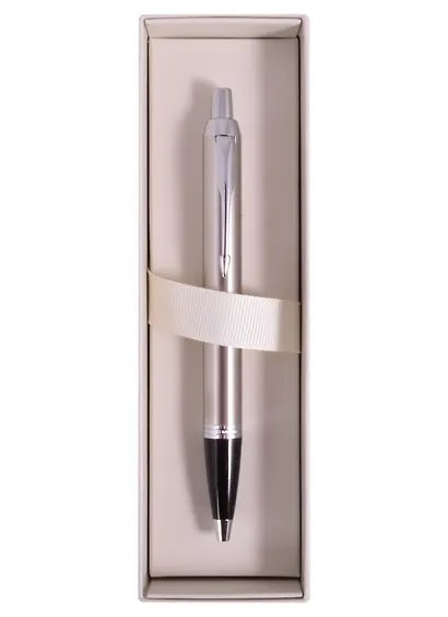 Ручка подарочная шариковая синяя, IM Essential Stainless Steel CT, Parker - фото 3