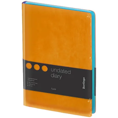 Ежедневник недат. А5 136л "Fuze. Оранжевый" иск.кожа, цветной срез - фото 9