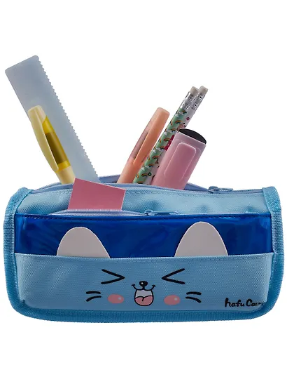 Пенал-косметичка из ткани с дополнительным отделением "Cutie",  голубой, Yoi - фото 7