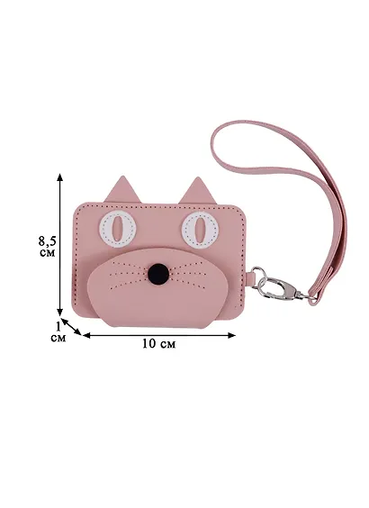 Чехол для карточек на кнопке горизонтальный Мордочка котика (PU) (10×7) (12-11592-ZY-29) - фото 4