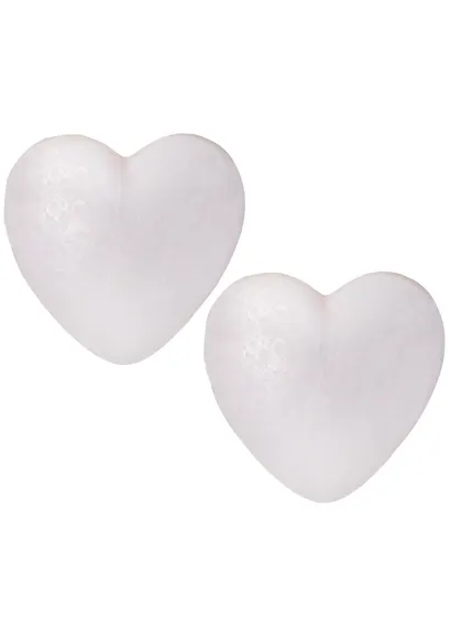 Пенопластовые заготовки для творчества Сердечки (S-2756) (10 см) (2 шт) (упаковка) - фото 1