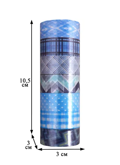 Клейкие WASHI-ленты д/декора Оттенки синего, 15мм*3м, 7цв, рисовая бумага, ОСТРОВ СОКРОВИЩ, 661703 - фото 6