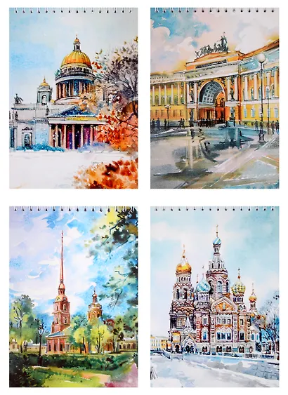 Блокнот, 50 листов, А5,  "СПб в акварелях" - фото 3