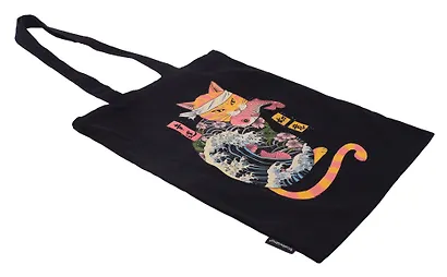 Сумка-шоппер Кот-самурай (текстиль) (40х35) - фото 4