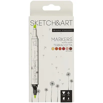 Маркеры для скетчинга 06цв "SKETCH&ART" Терракота, Bruno Visconti - фото 1
