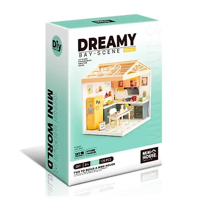 8005 Конструктор интерьерный для детского творчества – сборный домик Fairy Care «Роскошная Кухня», количество деталей - 126 (материалы: пластик, металл, картон), со световыми эффектами (подсветка инте - фото 1