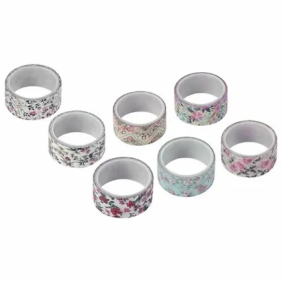 Клейкие WASHI-ленты для декора ЦВЕТОЧНЫЙ МИКС, 15 мм х 3 м, 7 цветов, рисовая бумага, ОСТРОВ СОКРОВИЩ, 661707 - фото 3