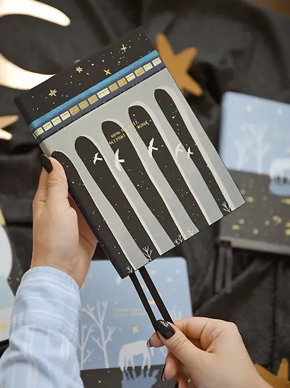 Ежедневник дат. 2026г. А5 176л 140x200 мм "Nightfall. Поезд" иск.кожа, мягк.переплет, тисн.фольгой, 2 ляссе - фото 6