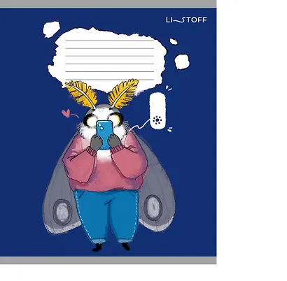 Тетрадь 24л кл. "Привет, я Моль!" мел.картон, офсет 60г/м2, поля, ассорти - фото 3