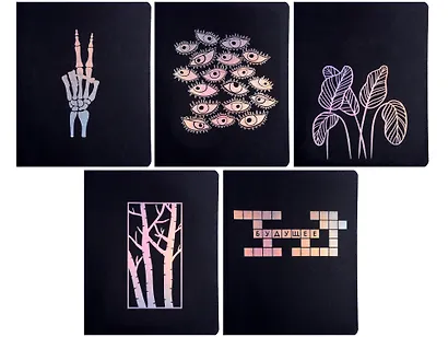 Тетради А5 48л кл. "TOTAL BLACK. Play" цветной диз.картон, тиснение фольгой Голография - фото 3