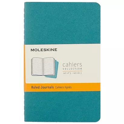 Набор книг для записей Moleskin Cahier Journal Pocket, 3 штуки, голубые, 32 листа, А6 - фото 1