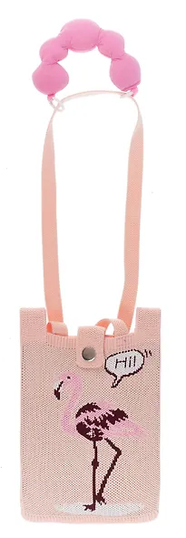 Сумочка вязаная с застежкой и объемной ручкой Фламинго (14х22) (текстиль) (12-YiHeng-142203) Bookvalno - фото 1