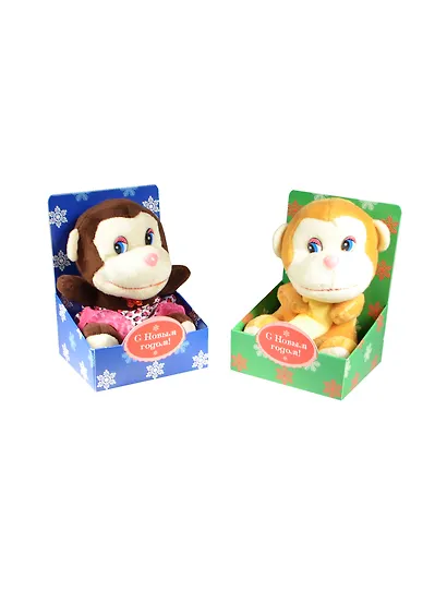 Обезьянка в коробке новогодняя (14 см) - фото 1