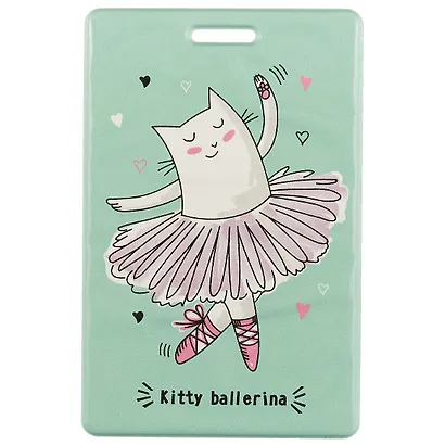 Чехол для карточек Kitty ballerina зеленый (ДК2017-130) - фото 1