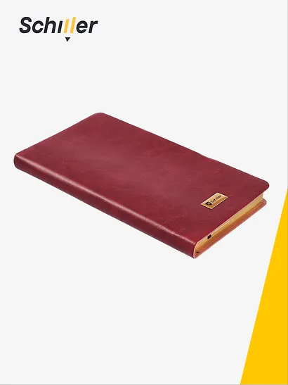 Записная книжка А6+ 96 листов, нелинованная/линейка, бордо, Schiller - фото 2