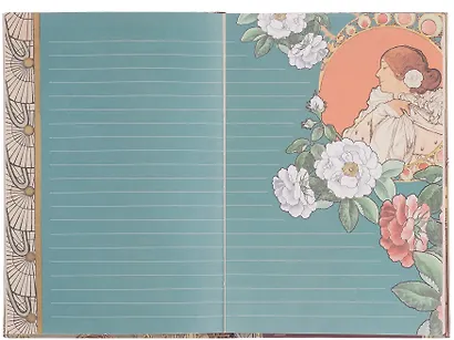 Книга для записей А5, 128 листов "А.Муха" твердая обложка, внутренний блок с дизайном, в ассортименте - фото 8