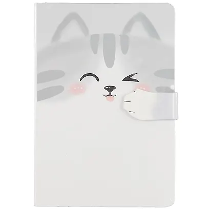 Блокнот с фигурной магнитной застежкой-лапкой Мордочка котика (256стр) (13х19) - фото 4