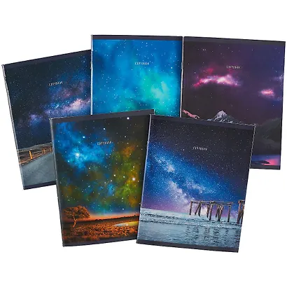 Тетрадь в клетку Listoff, "Ночные небеса", 96 листов, в ассортименте - фото 7