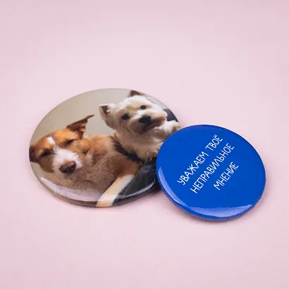 Набор значков "Уважаем твое неправильное мнение", коллекция "Забавные питомцы", 2 шт. - фото 3