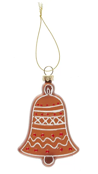 Новогоднее подвесное украшение Пряничный Колокольчик (пластик) (ПВХ бокс) (9см) (12-09305-N12) - фото 1