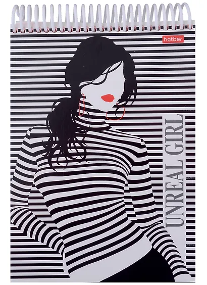 Блокнот А5 160л нелин. "Удивительные девушки" трехцв.тонир.блок, пласт.спираль, мел.картон, УФ-лак - фото 1