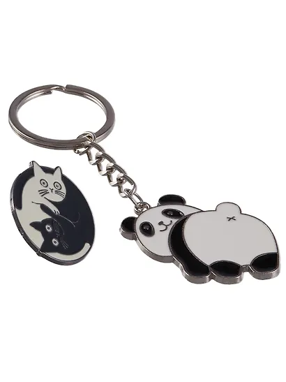 Набор Брелок My lucky charm Панда (металл) (12-07150-Z1825)+Значок Pin Joy Коты Инь-Ян (металл) (12-08599-962) - фото 9
