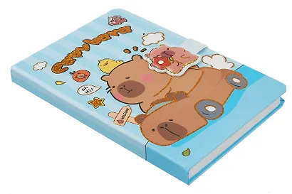 Книга для записей А5 68 листов в линейку, "Funny Capybara", магнитная застежка, в ассортименте - фото 13