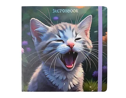 Скетчбук 200*200 80л "Доброе утро!" 100г/м2, тв.обложка, мат.ламинация, резинка - фото 1