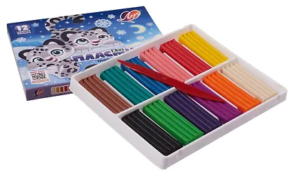 Пластилин 12цв 180гр "ZOO" к/к., стек, Гамма - фото 2