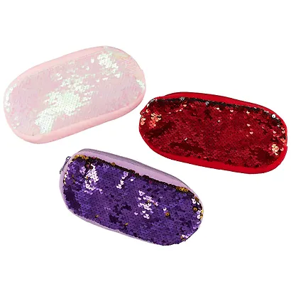 Сумочка на молнии с пайетками овальная (20х10) (текстиль) - фото 3