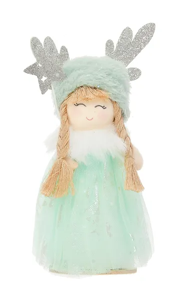Новогоднее украшение Девочка в шапочке с рожками (текстиль) (16см) (12-06277-NY-18) - фото 5