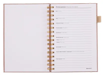 Книга для записей А5 80л кл. "Calipso" бежевый, иск.кожа, резинка, гребень - фото 5