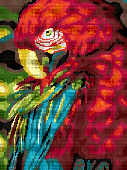 Алмазная мозаика "Попугай Ара", 30х40 см - фото 3