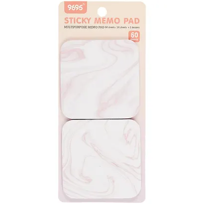 Блок бумаги самоклеящийся 70*70мм 2*30л. "Мрамор", ассорти - фото 4