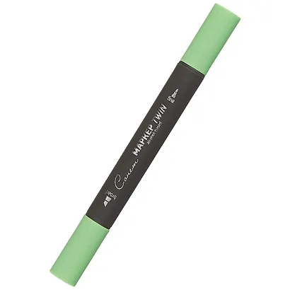 Маркер художественный "Сонет" ярко-зеленый, двухсторон., тонк. и широк.долото, Сонет - фото 1