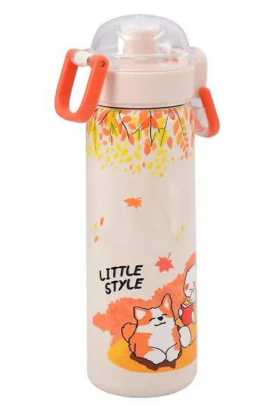 Термобутылка «Корги и котик с книжкой» (пластик/металл) (440мл) - фото 5