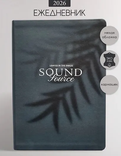 Ежедневник датированный 2026 год, А5, 176 листов, 140x200 мм "Shadow", черный - фото 1