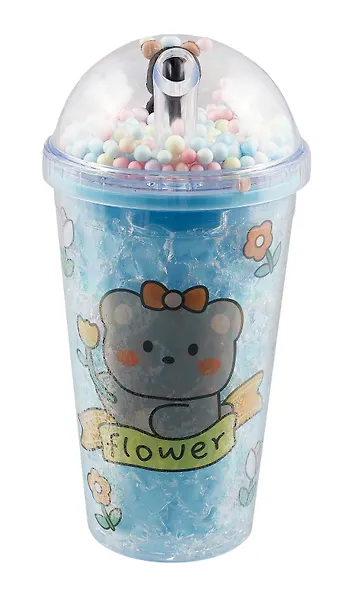 Стакан с крышкой Мишка Kawaii (пластик) (450мл) (12-16064-TER16) - фото 3