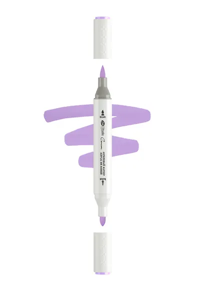 Маркер акриловый "Сонет" лиловый, двусторонний, перо кисть/пуля - фото 1