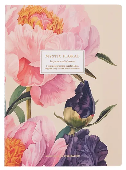 Тетрадь 40 листов в клетку "Blossom. Peonies", сшивка - фото 1