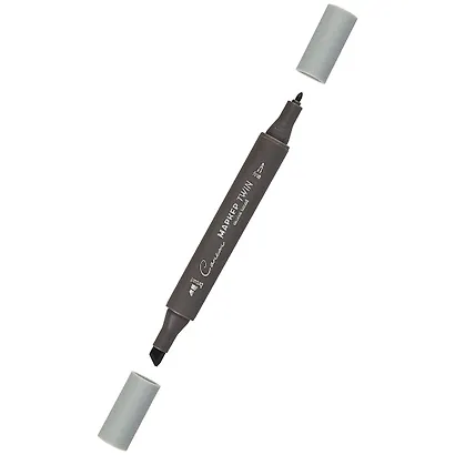 Маркер художественный "Сонет" зеленовато-серый 5, двухсторон., тонк. и широк.долото, Сонет - фото 2