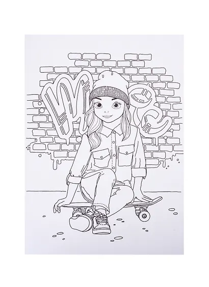 Стильные девчонки. Раскраска - фото 5