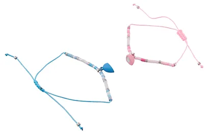 Набор парных браслетов с подвеской «Сердечко», бисер, металл, Lafilaf - фото 5