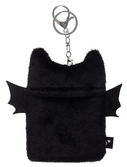 Чехол для карточек (картхолдер) Летучая мышь (карабин) (плюш) (9х13) - фото 3