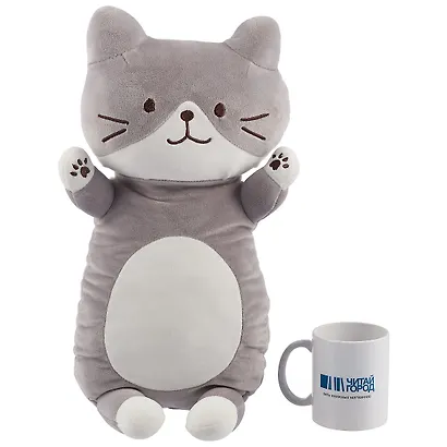 Мягкая игрушка «Кот серый на спине», 45-50 см - фото 4