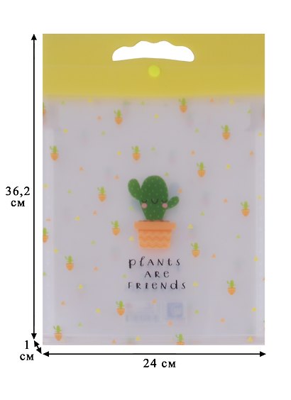 Папка -портфель пластиковый на кнопке «Plants are friends» А4, 6 отделений, вертикальная, в ассортименте - фото 7